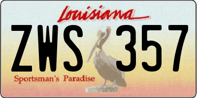 LA license plate ZWS357