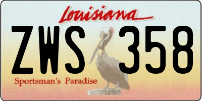 LA license plate ZWS358