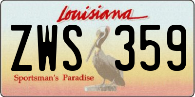 LA license plate ZWS359