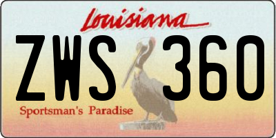 LA license plate ZWS360