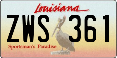 LA license plate ZWS361