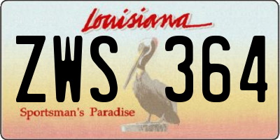 LA license plate ZWS364