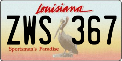 LA license plate ZWS367