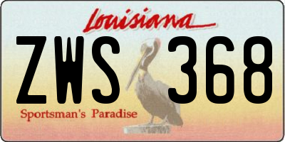 LA license plate ZWS368