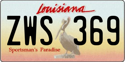 LA license plate ZWS369