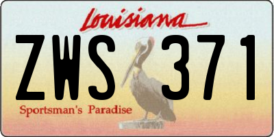 LA license plate ZWS371