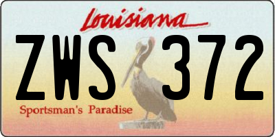 LA license plate ZWS372