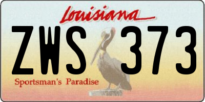 LA license plate ZWS373