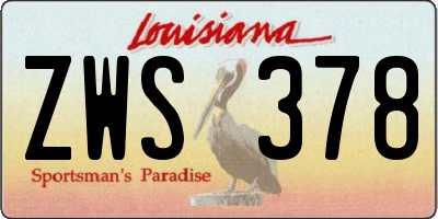 LA license plate ZWS378