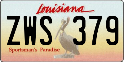 LA license plate ZWS379