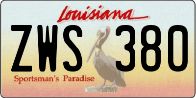 LA license plate ZWS380