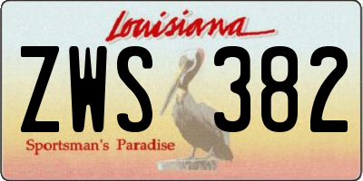 LA license plate ZWS382