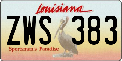 LA license plate ZWS383