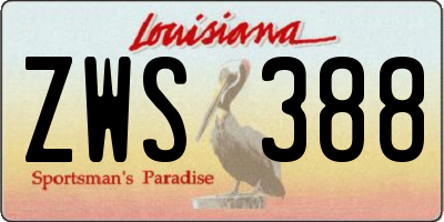 LA license plate ZWS388