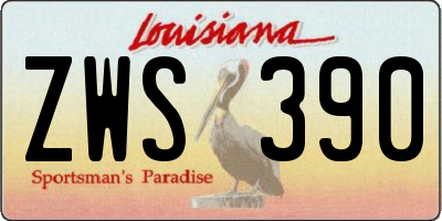 LA license plate ZWS390