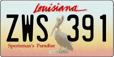 LA license plate ZWS391