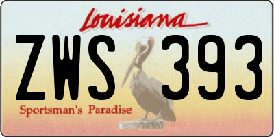 LA license plate ZWS393