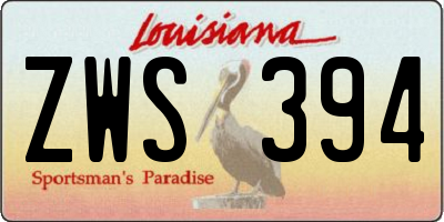 LA license plate ZWS394