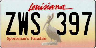 LA license plate ZWS397