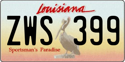 LA license plate ZWS399