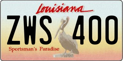 LA license plate ZWS400