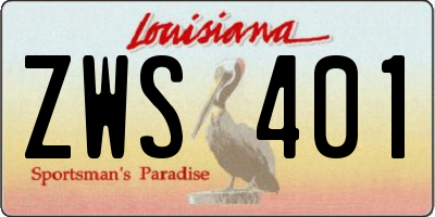 LA license plate ZWS401