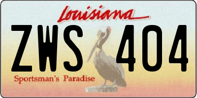 LA license plate ZWS404