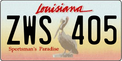 LA license plate ZWS405