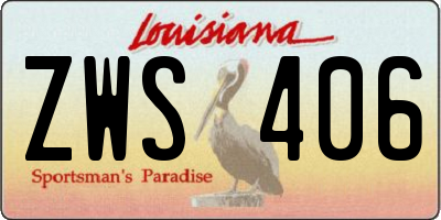 LA license plate ZWS406