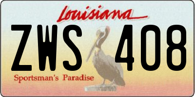 LA license plate ZWS408