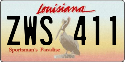 LA license plate ZWS411