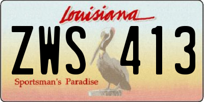 LA license plate ZWS413