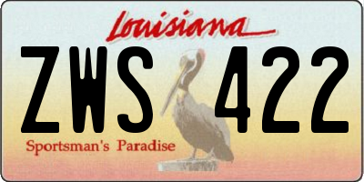 LA license plate ZWS422