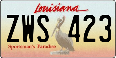 LA license plate ZWS423