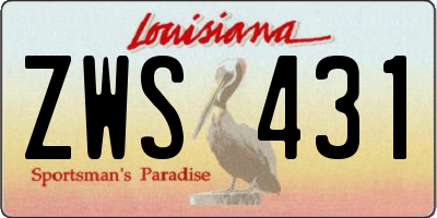 LA license plate ZWS431