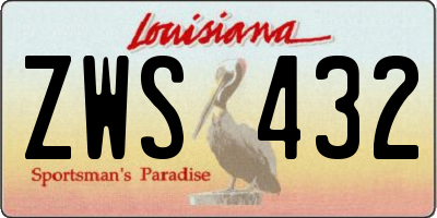 LA license plate ZWS432