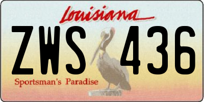 LA license plate ZWS436