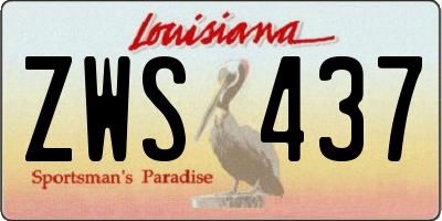 LA license plate ZWS437