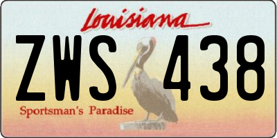 LA license plate ZWS438