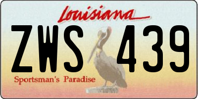 LA license plate ZWS439