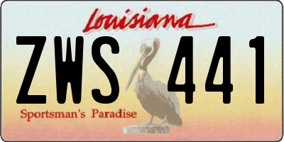 LA license plate ZWS441