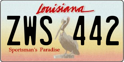 LA license plate ZWS442