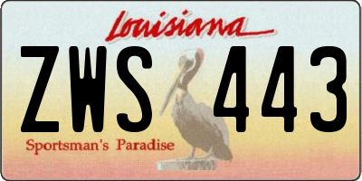 LA license plate ZWS443