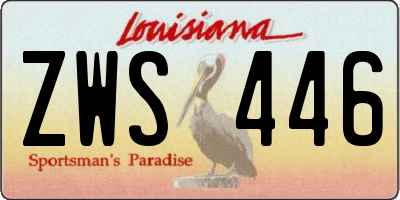 LA license plate ZWS446