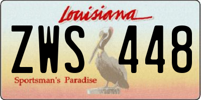 LA license plate ZWS448