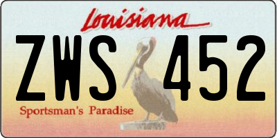 LA license plate ZWS452