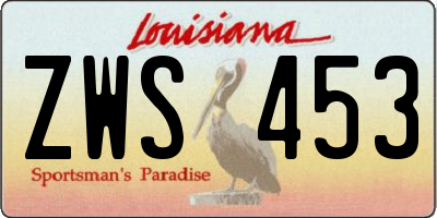 LA license plate ZWS453