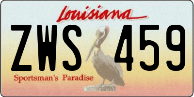 LA license plate ZWS459