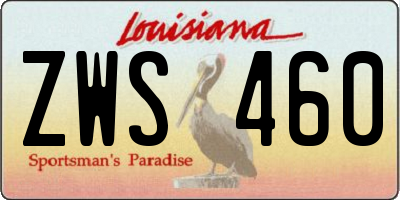 LA license plate ZWS460