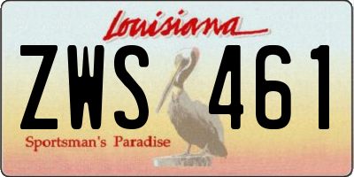 LA license plate ZWS461